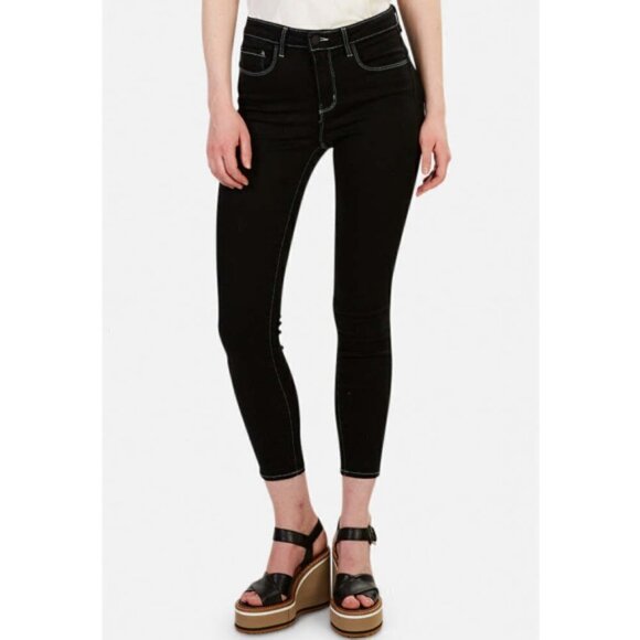 L'AGENCE Margot High-Rise Skinny Jeans, Noir Contrast - Picture 1 of 4